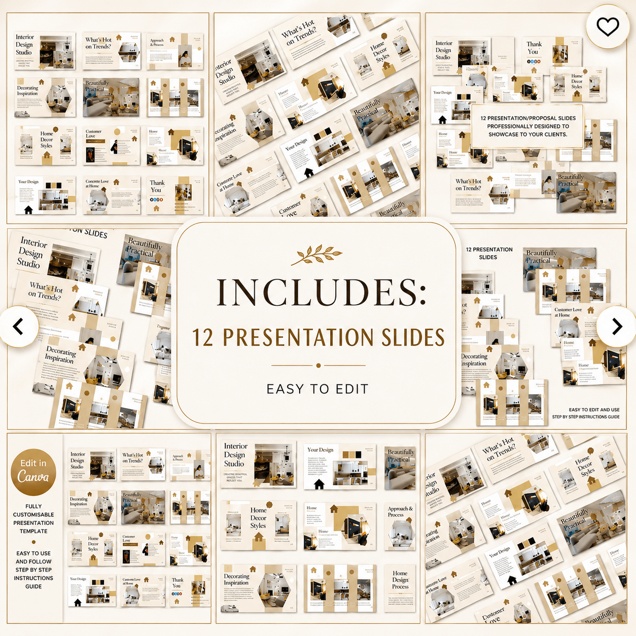 Interior Design Canva Template Bundle – 61 Pages + PLR Rights