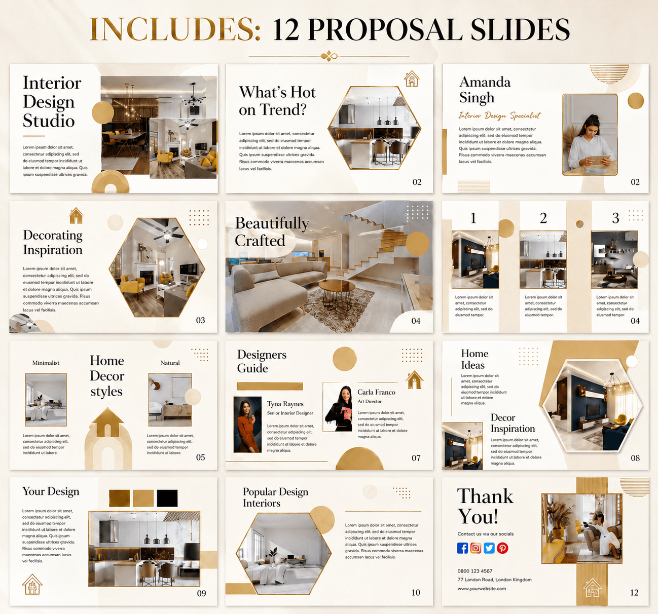 Interior Design Canva Template Bundle – 61 Pages + PLR Rights