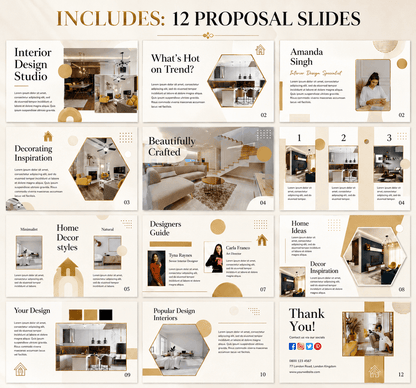 Interior Design Canva Template Bundle – 61 Pages + PLR Rights
