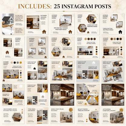 Interior Design Canva Template Bundle – 61 Pages + PLR Rights
