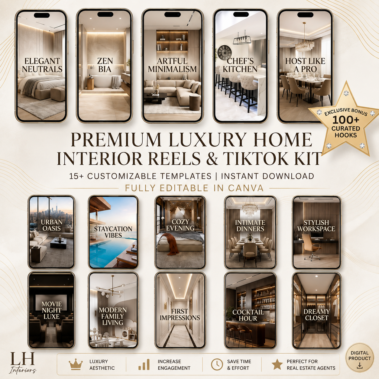 Faceless Luxury Real Estate Reels Bundle + PLR/MRR Rights