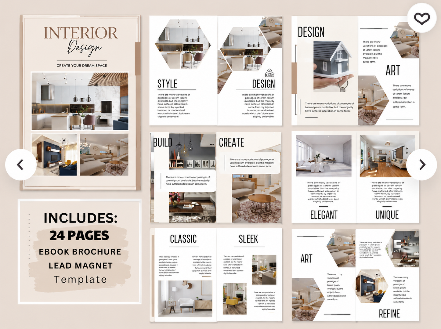 Interior Design Canva Template Bundle – 61 Pages + PLR Rights
