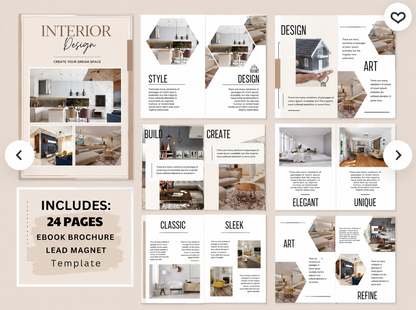Interior Design Canva Template Bundle – 61 Pages + PLR Rights