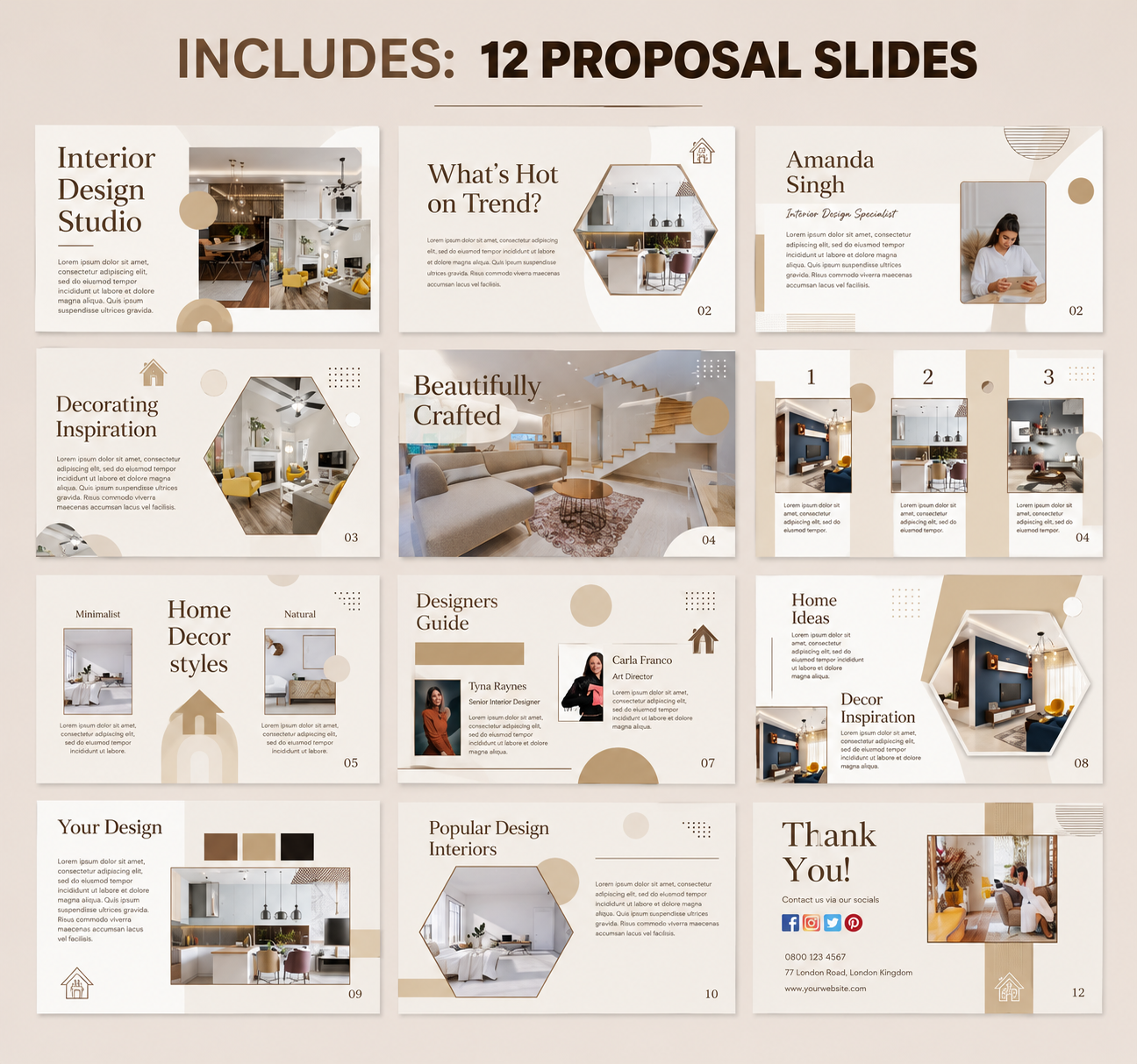 Interior Design Canva Template Bundle – 61 Pages + PLR Rights