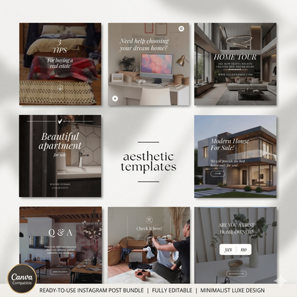 Luxury Real Estate Canva Marketing Bundle – 200 Templates + PLR/MRR Rights